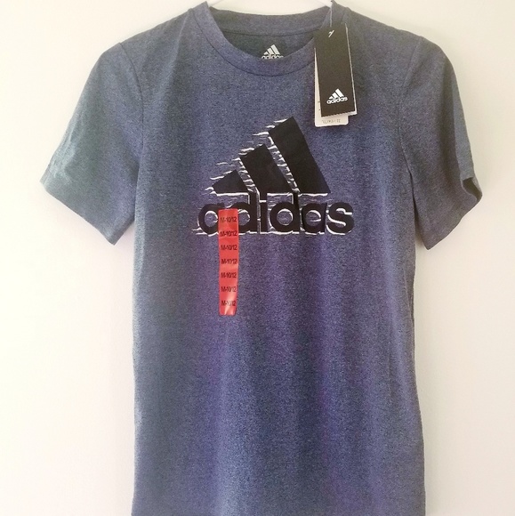 Dark heather gray boys Adidas T - Picture 1 of 2